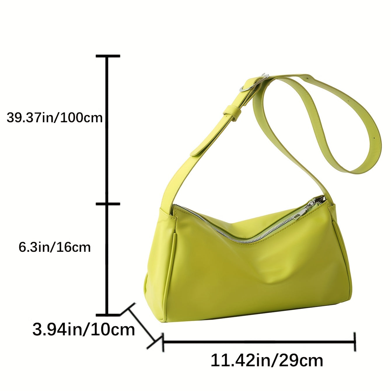 realaiot  Solid Color Fashion Crossbody Bag, Simple Casual PU Leather Underarm Bag, Women's Trendy Versatile Shoulder Bag & Purse