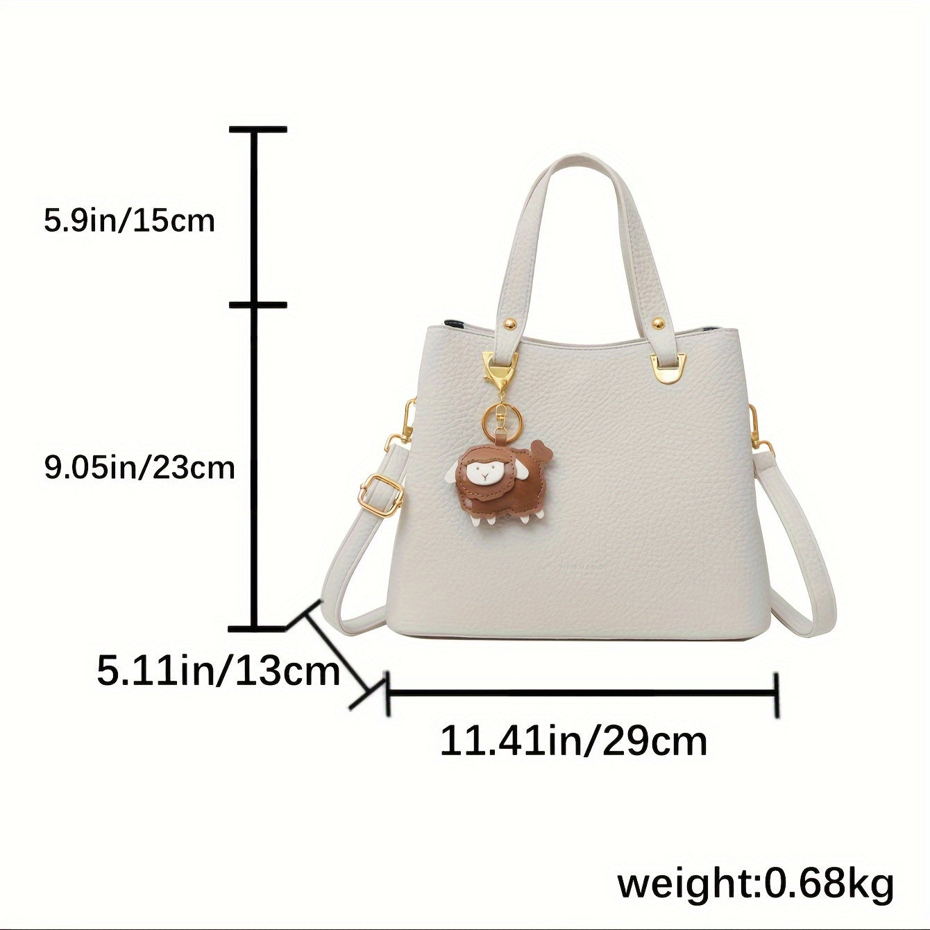 realaiot  Retro Solid Color Handbag, Simple Pu Leather Bucket Bag, Fashion Crossbody Bag For Women