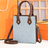 realaiot  Trendy Square Zipper Crossbody Bag, PU Leather Handle Bag, Perfect Shoulder Bag For Daily Use
