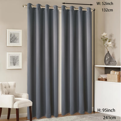 1 Panel Grommet Top Blackout Curtain Thermal Insulated Noise Reducing And Light Blocking Room Darkening Curtain For Living Room Bedroom Office Home Decor