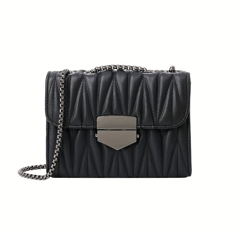 realaiot  Mini Chevron Quilted Crossbody Bag, Fashion Flap Shoulder Bag, Women's Elegant Handbag & Purse