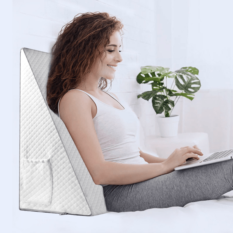 1/2pcs Ultimate Comfort Bed Wedge Pillow - Ergonomic Memory Foam Incline Cushion for Legs and Back Support, Relieving Sleep Apnea, Pregnancy, Acid Reflux, GERD, Heartburn, and Anti Snore - Machine Washable Removable Cover and Breathable Design for a Restf