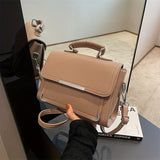 Fashion Solid Color Handbag, Simple Crossbody Bag, Women's Top Handle Flap Purse