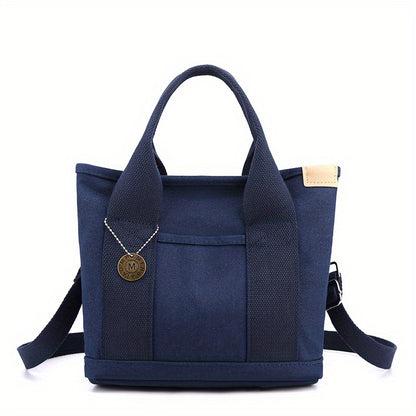 Portable Lunch Box Bag, Canvas Tote Bag For Women, Multi Layer Crossbody Bag For Work & Go Out