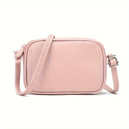 realaiot Minimalist Crossbody Bag, Mini Solid Color Square Purse, Trendy PU Leather Shoulder Bag