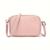 realaiot Minimalist Crossbody Bag, Mini Solid Color Square Purse, Trendy PU Leather Shoulder Bag