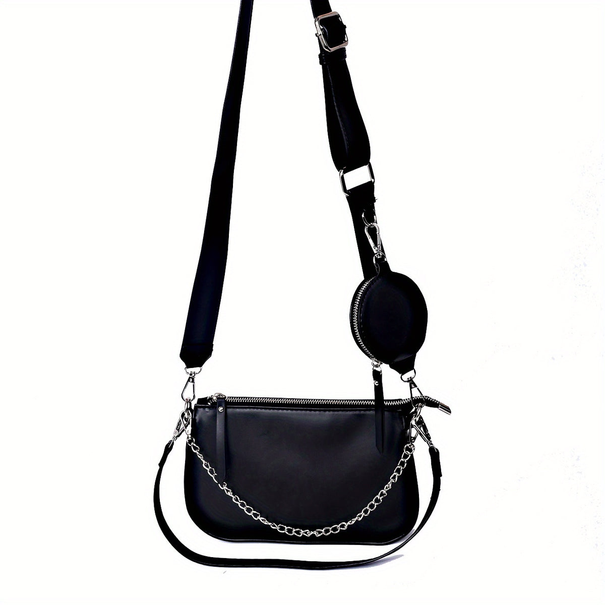 realaiot  Three-In- One Crossbody Bag, Trendy Chain Underarm Bag, Versatile Shoulder Bag With Coin Purses