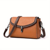 Color Contrast Crossbody Bag, Fashion Turn Lock Flap Purse, Mini Shoulder Bag For Women