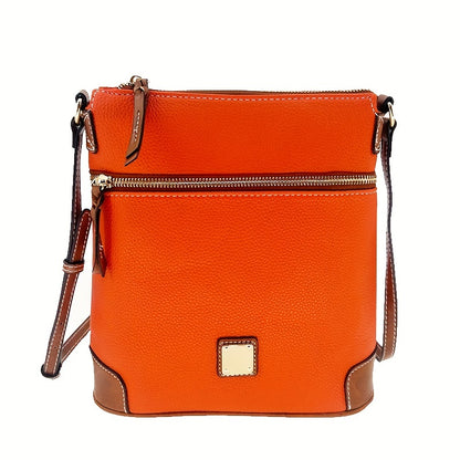 realaiot  Retro Style Crossbody Bag, Vegan Leather Square Purse, Fashion Shoulder Bag For Women