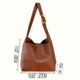 All-Match Solid Color Shoulder Bag, Solid Color Classic Bag With Insert Pouch, Women's Bag For Work