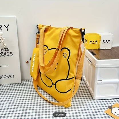 Kawaii Cute Shoulder Bag, Cartoon Large Capacity Crossbody Bag, Handbag & Tote Bag For Women School