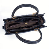 Fashion Bright PU Leather Handbag, Large Capacity Crossbody Bag, Women's Scarf Decor Satchel Purse