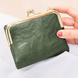 realaiot  Women's Short Wallet, Vintage Clutch Coin Purse With Kuss-Lock,bifold Multifunctional Purse