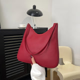 realaiot  Luxury Solid Color Shoulder Bag, Fashion Underarm Purse, Women's Zipper Handbag For Street Wear