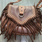 realaiot  Small PU Leather Crossbody Bag, Tassel Decoration Unit Price Bag, Bohemian Style Bag With Zipper