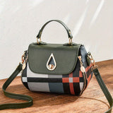 Fashion Plaid Pattern Handbags, Small Zipper Decor Crossbody Bag, Women's Turn Lock Flap Purses