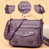 realaiot  Vintage Multi Pocket Crossbody Bag, Retro Shoulder Bag, Women's Casual Handbag & Purse