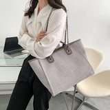 realaiot  Simple Large Tote Shoulder Bag, Women's All-Match Bag For Work, Stylish Handbag