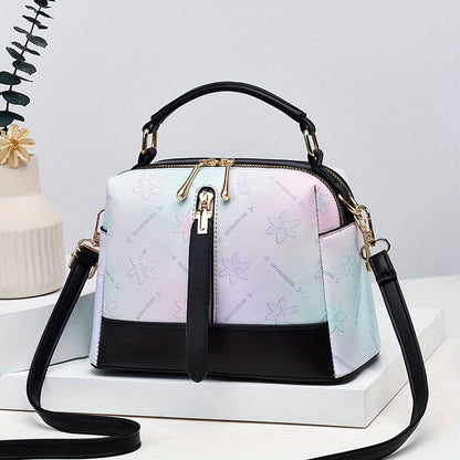 Gradient Color Handbag For Women, Fashion Rainbow Crossbody Bag, Top Handle Purse For Every Day