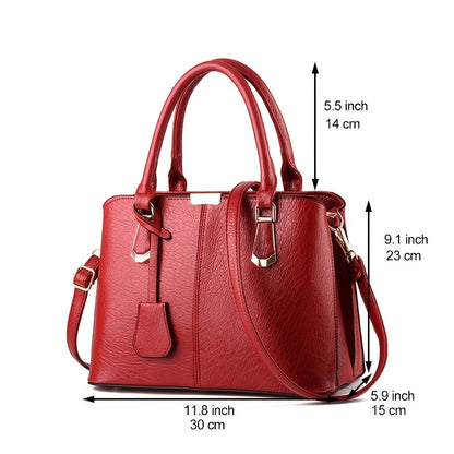 Women's Fashion Handbag, PU Leather Crossbody Bag, Double Handle Office Purse