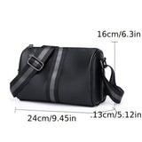 realaiot  Men's PU Leather Crossbody Fashion Large Capacity Shoulder Bag For Travel