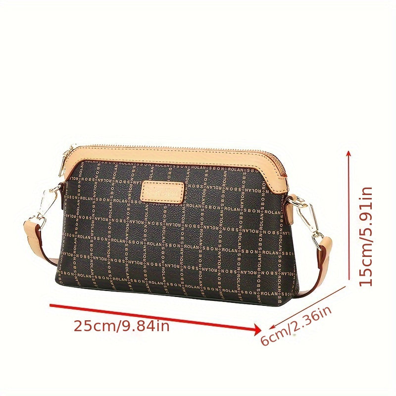 realaiot  Luxury Mini Crossbody Bag, Fashion Zipper Mobile Phone Purse, Classic Shoulder Bag For Women Daily Use