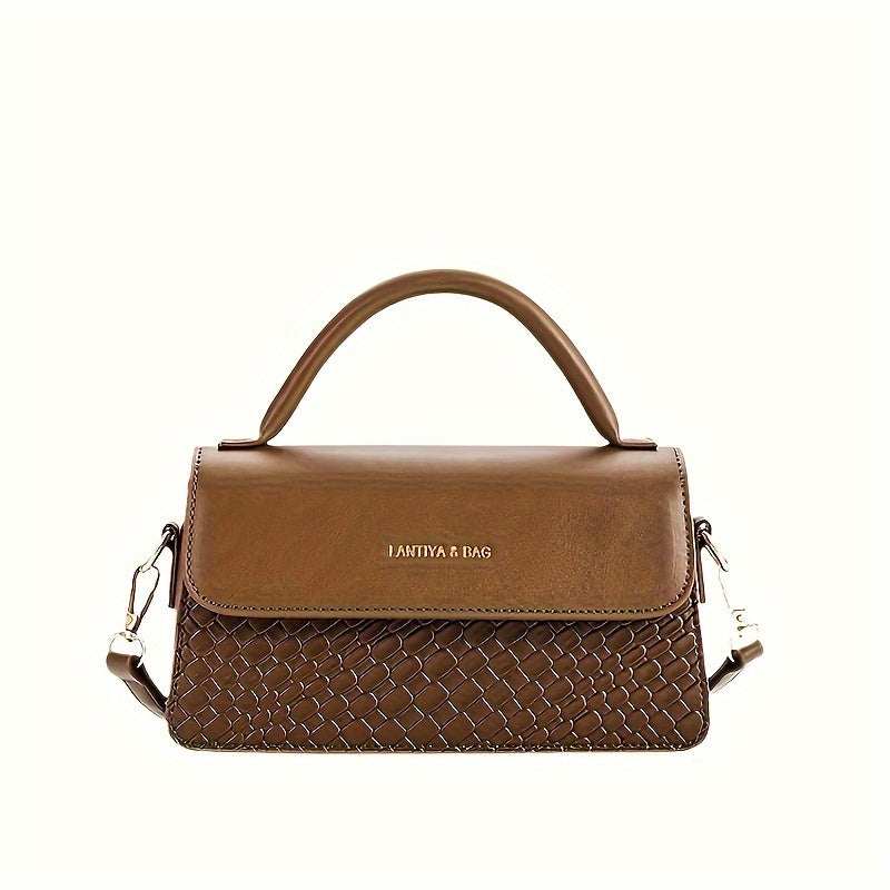 realaiot  Mini Vintage Crossbody Bag, Retro Woven Shoulder Bag, Women's Fashion Handbag & Purse