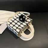 realaiot  Mini Fashion Plaid Tote Bag, Trendy Crossbody Bag, Women's Casual Handbag, Shoulder Bag & Purse