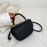 Mini Solid Color Handbag For Women, Fashion Simple Saddle Bag, Niche Design Crossbody Bag