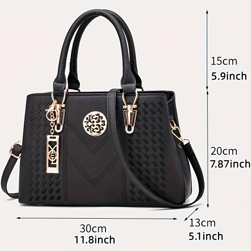 realaiot  Fashion Top Handle Satchel, Trendy Crossbody Bag, Women's Elegant Handbag, Shoulder Bag & Purse