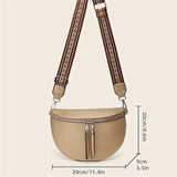realaiot  Trendy Crossbody Belt Bag, Fashion PU Sling Bag, Women's Casual Shoulder Purse & Waist Fanny Pack