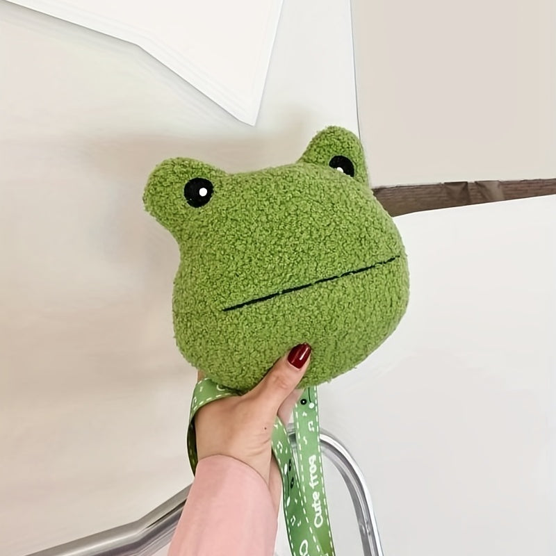 realaiot  Frog Shaped Crossbody Bag, Kawaii Cartoon Shoulder Bag, Cute Stuffed Animal Coin Purses