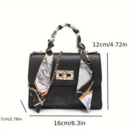 realaiot Scard Decor Handbag For Women, Mini Chain Crossbody Bag, Fashion Shoulder Bag & Purse