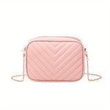 Stylish Quilted Crossbody Bag, Solid Color Casual Simple Shoulder Bag, Women's Trendy Versatile Handbag & Purse