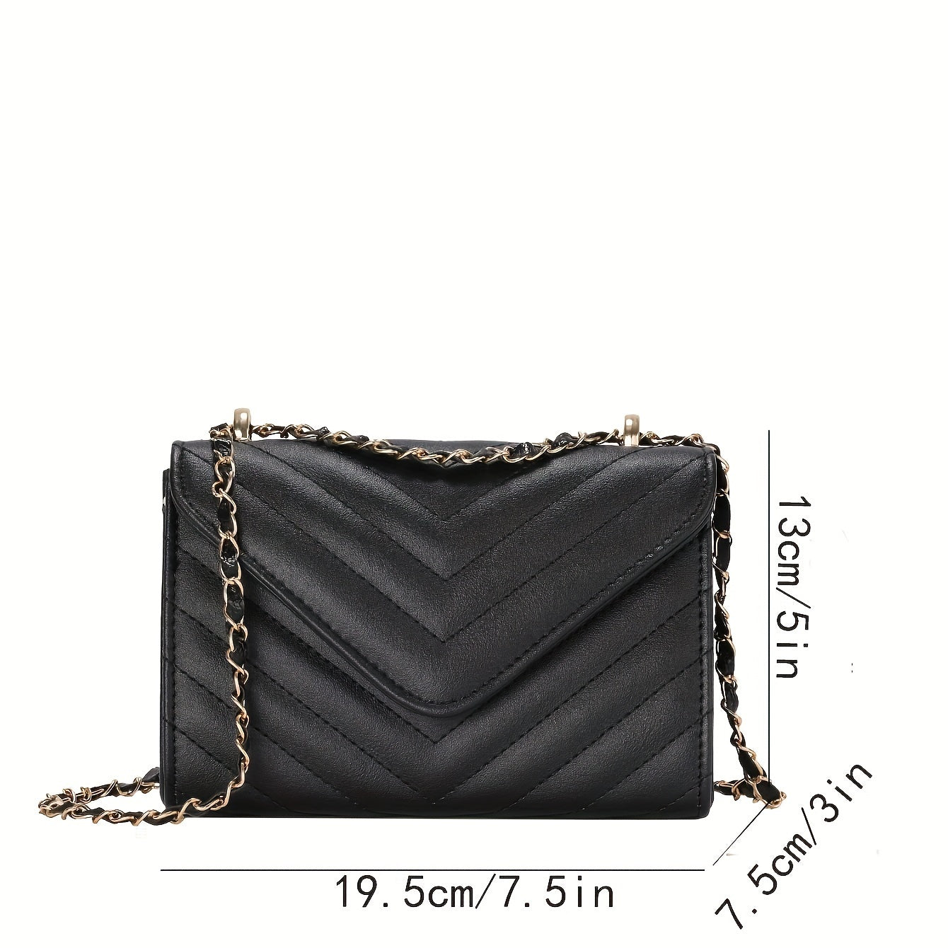 realaiot  Minimalist Quilted Detail Square Bag, Trendy Textured Flap Shoulder Bag, All-Match Women's PU Leather Handbag Purse