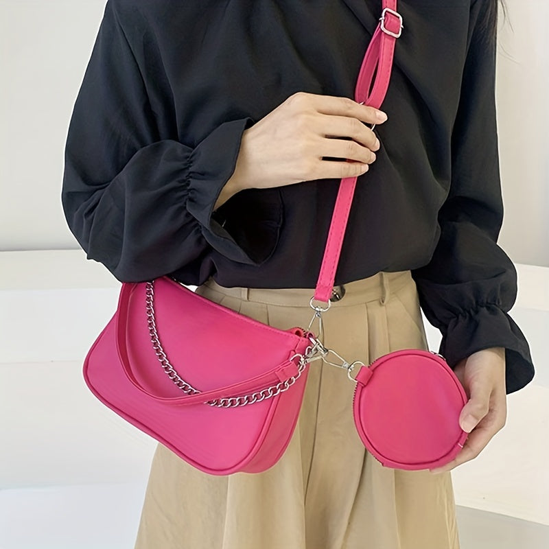 realaiot  Mini Crossbody Bag For Women, PU Leather Shoulder Bag, Simple And Fashionable Underarm Bag