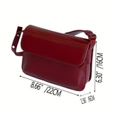 realaiot  Minimalist Vintage Square Shoulder Bag, All-Match Flap Handbag With Adjustable Strap