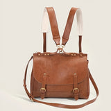 Vintage Crossbody Messenger Bag, Retro Convertible Backpack, Women's Fashion Handbag, Shoulder Bag & Purse