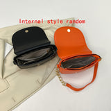 Elegant Flap Saddle Shoulder Bag, Trendy Shoulder Bag, Metal Buckle Decor Underarm Bag