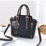 realaiot  Fashion Zipper Decor Handbag, Small PU Crossbody Bag, Women's Top Handle Satchel Purses
