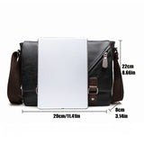 realaiot  Men's PU Leather Shoulder Bag Business Casual All-Match Envelope Bag