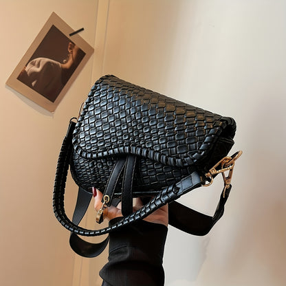 Special Shaped Women's Shoulder Strap, Crossbody Bag, New Trendy Flap Saddle Bag, Versatile And Fashionable Underarm Bag