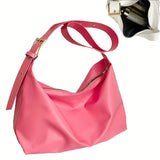 Simple PU Leather Crossbody Bag, Solid Color Large Capacity Tote Bag, Versatile One Shoulder Bag For Work School Travel