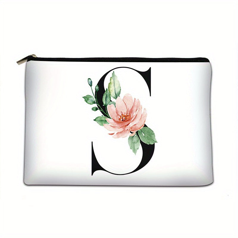 realaiot  Flower Pattern Zipper Coin Purse, Lightweight Clutch Purse, Portable Versatile Cosmetic Bag