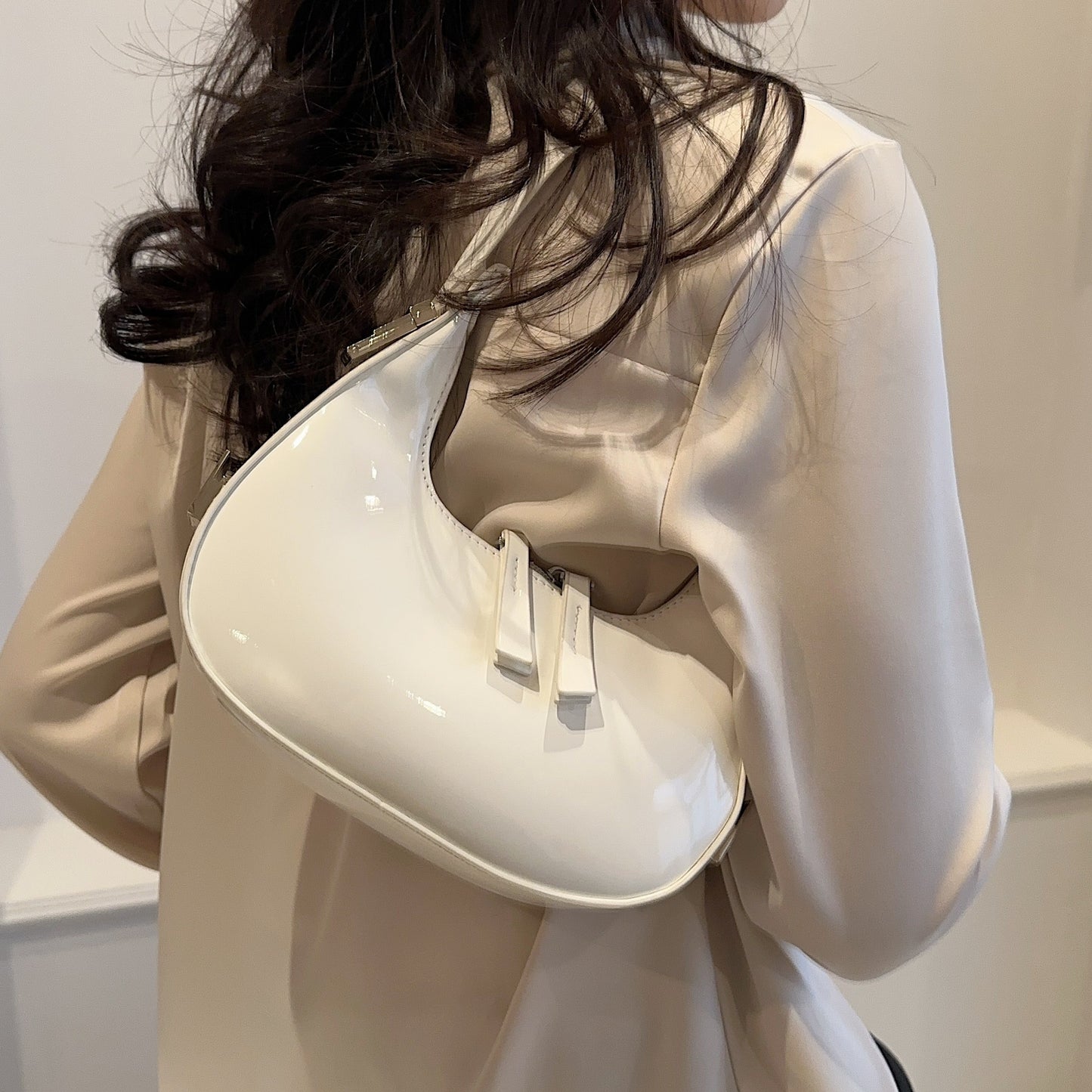 Minimalist Shoulder Bag, Solid Color Underarm Bag, Women's All-Match Armpit Bag