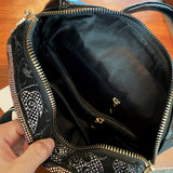 Rhinestone Glitter Glossy Large Capacity Backpack, PU Leather Textured School Backpack, Fashion Travel Commuter Bag