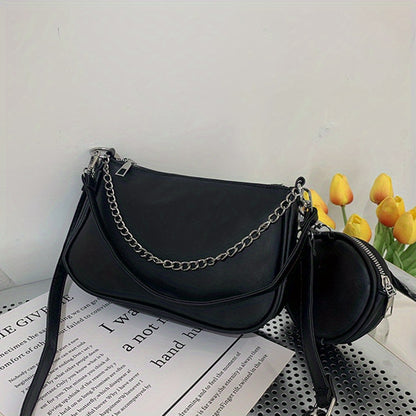 realaiot  Mini Crossbody Bag For Women, PU Leather Shoulder Bag, Simple And Fashionable Underarm Bag