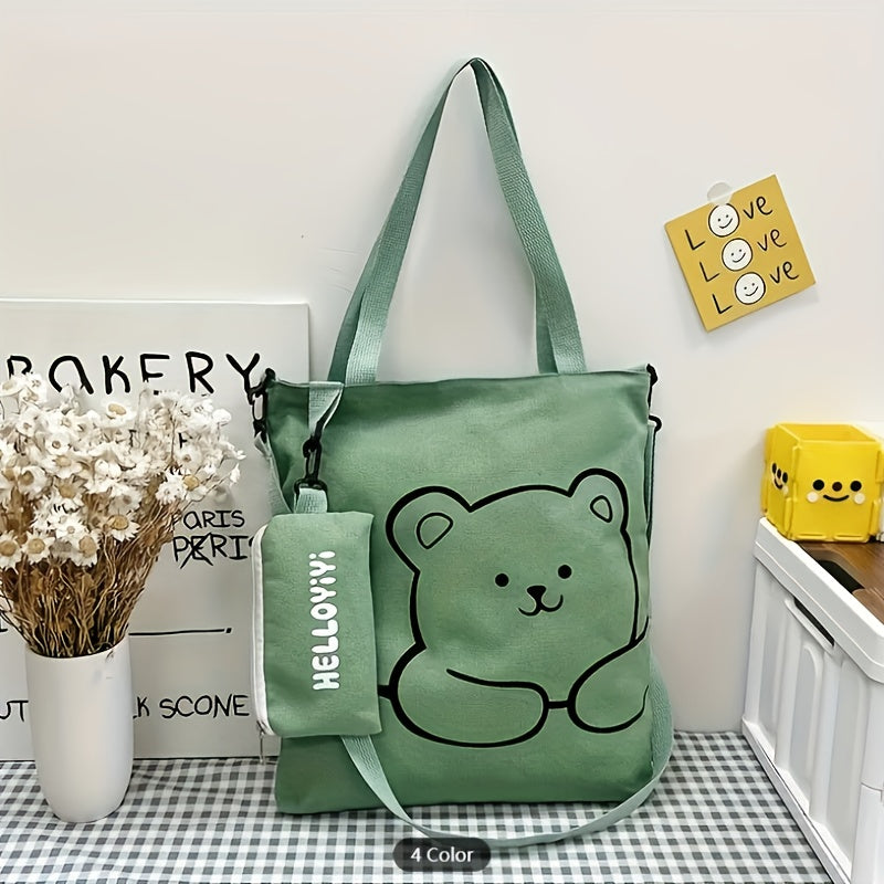 Kawaii Cute Shoulder Bag, Cartoon Large Capacity Crossbody Bag, Handbag & Tote Bag For Women School