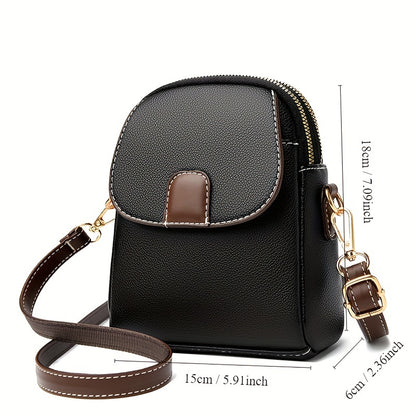 realaiot Mini Crossbody Bag For Women, Fashion Mobile Phone Bag, Casual Multi Layer Coin Purse