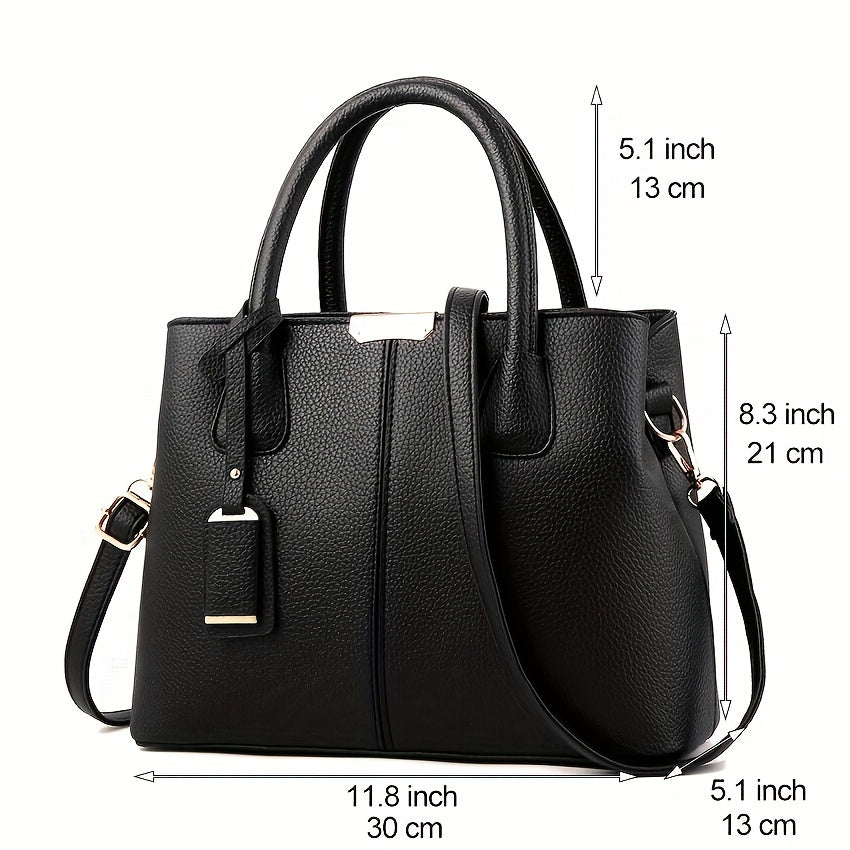 realaiot  Fashion Handbag For Women, Large PU Leather Crossbody Bag, Satchel Purse With Top Handle